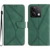 Peňaženkové kožené puzdro Global Stitching na Xiaomi Redmi Note 13 4G - Zelená