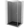 MEXEN/S - Pretória sprchovací kút 100x120, grafit, chróm + sprchová vanička vrátane sifónu 852-100-120-01-40-4070
