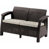 ALLIBERT CORFU LOVE SEAT hnedá/svetlo béžová (258946) - pohovka k záhradného nábytku