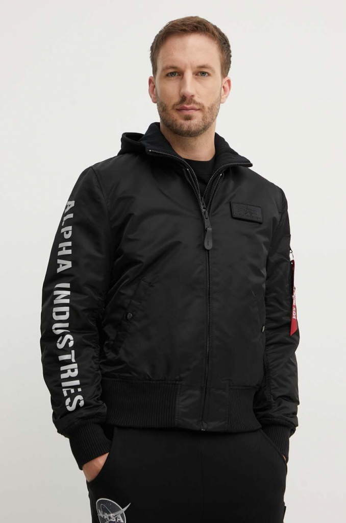 Alpha Industries bunda MA-1 D-Tec SE 133104285 pánska čierna prechodná 133104.285