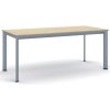 Rokovací kancelársky stôl PRIMO INVITATION, 180x80 cm, sivostrieborná podnož, dub prírodný