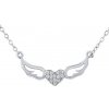 Silvego Strieborný náhrdelník okrídlené srdce Miley s Brilliance Zirconia JJJ0182N