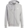 adidas Essentials French Terry 3-Stripes Full-Zip Hoodie M IC9833 (192410) Black L