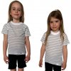 COOL NANO tričko pre deti .120 .sivé a biele pruhy