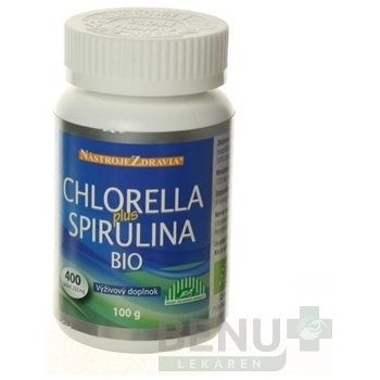 Nástoje zdraví Chlorella Plus Spirulina Bio 400 tabliet