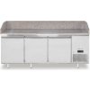 Chladiaci stôl na pizzu so žulovou pracovnou doskou, 3-dverový, Arktic, 375L, žula, 230V/400W, 2010x800x(H)875mm