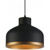 GTV Závěsné svítidlo GOLDI 1 ,4090, AC 220–240 V, 50/60 Hz, 1*E27, IP20, prům. 30 cm, jednoduché, černo/zlaté
