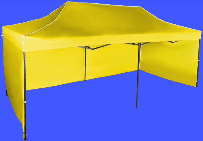 Expodom Párty stan 3x6m oceľový, Žltá, 3 bočné plachty