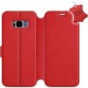 Flip puzdro na mobil Samsung Galaxy S8 – Červené – kožené – Red Leather 5903226501052