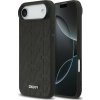 DKNY PU Leather Grid Pattern Magsafe Zadný Kryt pre iPhone Air Black