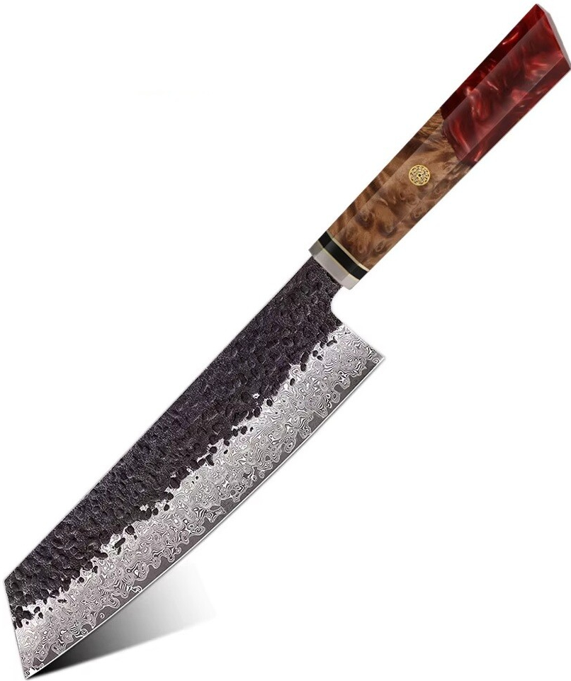 IZMAEL Damaškový kuchynský nôž Airi Kiritsuke/Červená 19 cm
