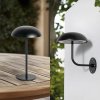 Nabíjateľná stolová lampa Arcchio LED Thenra, čierna, nástenný držiak - 10029182