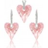 Set Swarovski elements srdce CRAZY ružový Rosaline 12mm