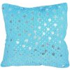 Návlek na vankúš, Plyšový so striebornými vločkami, modrý, 40 x 40 cm