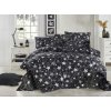 Obliečky bavlnené Hviezdy čierne 200x140cm+90x70cm TiaHome