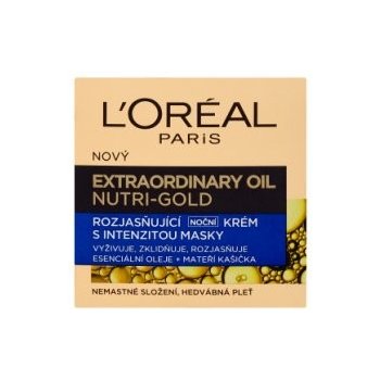 L'Oréal Nutri Gold Extraordinary Oil Face rozjasňujúci nočný krém s  intenzitou masky 50 ml od 11,1 € - Heureka.sk