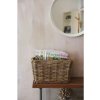 Dekoračný úložný kôš CESTA, ratan, dĺžka 44 cm, natur
