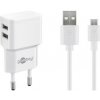 Nabíjačka USB 230 V, 5 V - 2,4 A + kábel USB 2,0 MICRO-B M/M 1m