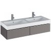Geberit iCon - Spodná skrinka pod dvojumývadlo, 119x24x48 cm, platinová lesklá 840222000