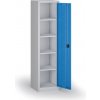Úzka policová dielenská skriňa, 4 police, 1950 × 505 × 500 mm, modré dvere