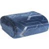 Eurofirany Design 91 Jednofarebná deka s lesklým vzorom Ginko 4 modrá 150x200