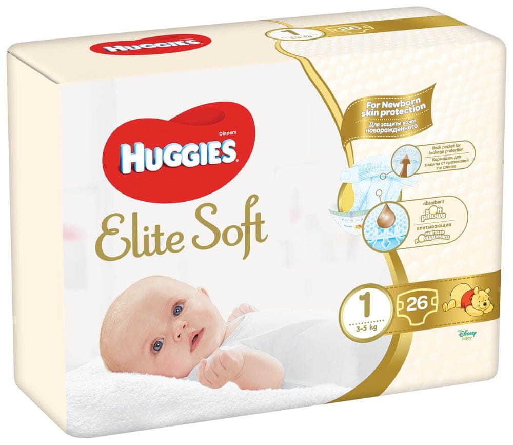 Huggies Elite Soft Newborn 1 35 kg 26 ks od 5,9 € - Heureka.sk