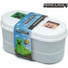 Olovrantový box s príborom Bento box - 3 poschodia -príbory- Minecraft