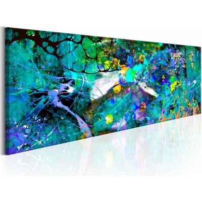 Artgeist Obraz - Sapphire Jungle Veľkosť: 150x50, Verzia: Na talianskom plátne