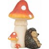 Dekorácia MagicHome Nature, Ježko pod hubou, polyresin, 13,3x11x19,2 cm