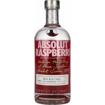 Absolut Raspberri 38% 0,7 l (čistá fľaša)