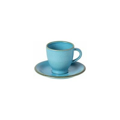 Šálka ??na kávu s tanierikom 0,08L POSITANO, modrá-kropenatá (DOPREDAJ)|Casafina