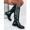 Dámske čierne čižmy pod kolená Hella - 36