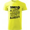 1982 v kocke - Klasické pánske tričko vyššej gramáže - 2XL ( Neonová žltá )