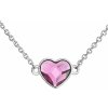 Strieborný náhrdelník s kryštálom Swarovski ružové srdce 32061.3 Fuchsia
