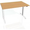 Pracovný stôl Motion, ZO, 3S, 160x61 - 128x80 cm, buk/biela - 1 kus - 1 KS - základné - 60 mesiacov - 80 cm - elektrický polohovateľný - stôl - Hobis - Motion - 160 cm - 60,5 - 129,5 cm - buk/biela HO