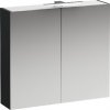 Laufen Base - Zrkadlová skrinka s LED osvetlením, 70x80x19 cm, 2 dvierka, sivá H4028021102661