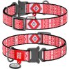 Obojok nylon 35mmx46-70cm WAUDOG Etno červený