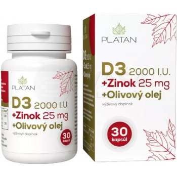 Platan Vitamín D3 2000 IU + Zinok 25 mg + Olivový olej 30 kapsúl od 1,59 €  - Heureka.sk
