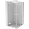 Mexen Lunar, L Duo výklopný sprchový kút 90 x 90 cm, 8mm číre sklo, biely profil, 834L-090L-090P-20-00