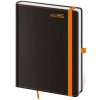 Helma 365 Denný diár A5 Black Orange s pútkom 2026