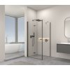 Erga Berlin, sprchový kút so skladacími dverami 120(dvere) x 110(stena) x 195 cm, 6mm číre sklo, čierny profil, ERG-V02-BERLIN-D120G110-CL-BK