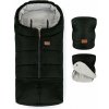 Fusak do kočíka Petite&Mars Set zimný fusak Jibot 3v1 + rukavice na kočík Jasie Ink Black (8596202001041)