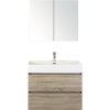 Kúpeľňová zostava Maxx XL 80 cm s keramickým umývadlom a zrkadlovou skrinkou dub sivý