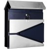 STILISTA Poštová Schránka 38 x 12 x36 cm, formát A4 + miesto na letáky, striebroná + čierna