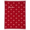 Prikrývka s menom vzor Snehové vločky - červená - 75 x 100 cm