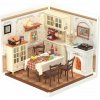 RoboTime 3D drevená skladačka Miniatúra domčeka Útulná jedáleň