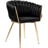 Jedálenská stolička COFTON zamatová, zlatá / čierna