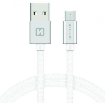 Swissten 71522203 USB - microUSB, 1,2m, stříbrný