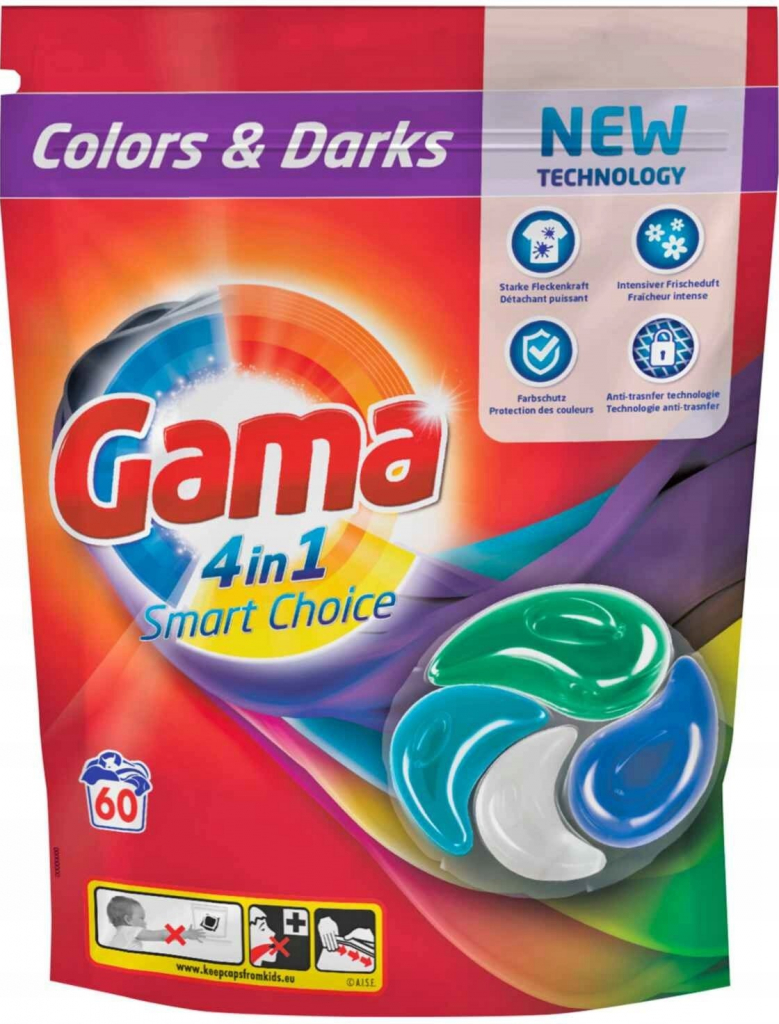 Gama Colors & Darks 4 in 1 Smart Choice kapsule na pranie 60 ks