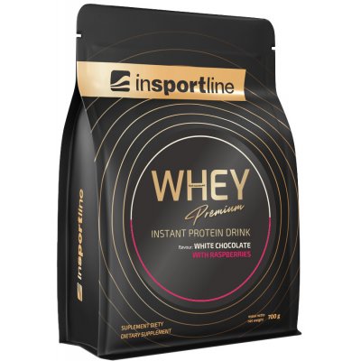 Protein inSPORTline WHEY Premium 700g biela čokoláda s malinami